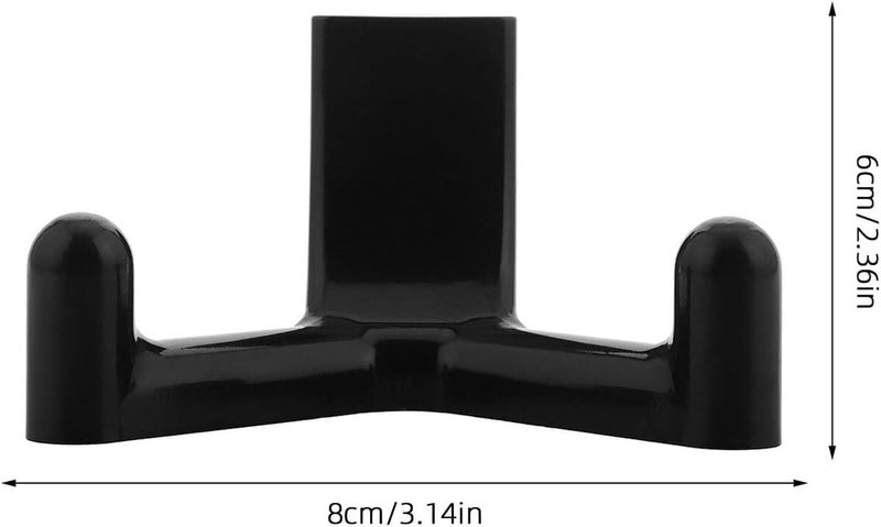 Shed Utility Double Head Hooks Abs Storage Hooks for Garage and Garden Tools Side Panel Mountable for Shovel and Rake Organization Black - Image 2