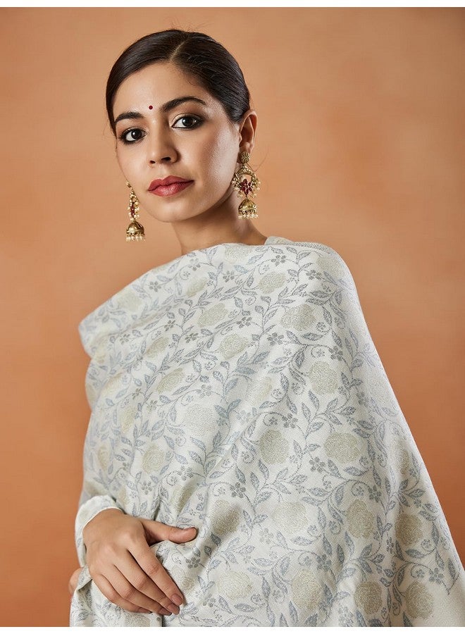Pashmoda Women Gulnari Kaani Wool Blend Stole (Size : 71X203 CM) - Image 4