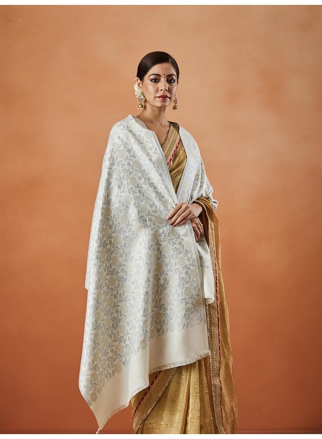 Pashmoda Women Gulnari Kaani Wool Blend Stole (Size : 71X203 CM) - Image 3