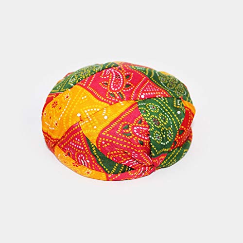 Sage Square Kids Rajasthani Traditional Turban Pagdi Safa for Marriage Mehandi Holi Function Decoration for Kids (Small Size) (For kids upto age 12 Years) - Image 1