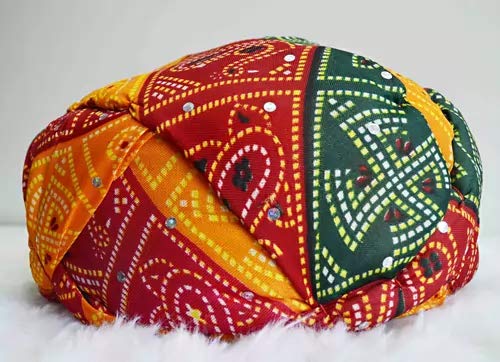 Sage Square Kids Rajasthani Traditional Turban Pagdi Safa for Marriage Mehandi Holi Function Decoration for Kids (Small Size) (For kids upto age 12 Years) - Image 2