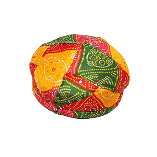 Sage Square Kids Rajasthani Traditional Turban Pagdi Safa for Marriage Mehandi Holi Function Decoration for Kids (Small Size) (For kids upto age 12 Years) - Image 3