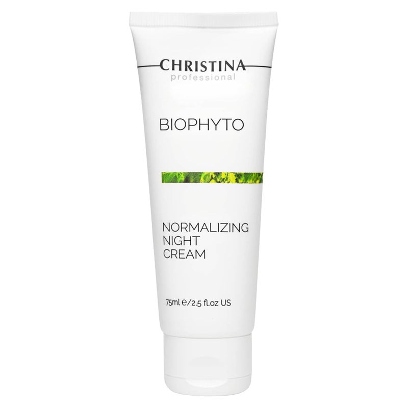 CHRISTINA Bio Phyto Normalizing Night Cream with Hyaluronic Acid  Vitamin E  Stress Reducing Barrier Strengthening Night Cream for Face for Oily  Combination Skin 75ml