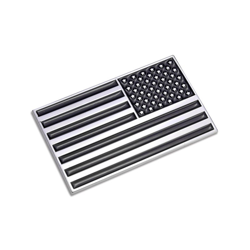 Fsforcar 3D Black American Flag Metal Car Sticker 315 x 2 USA Flag Decal Zinc Alloy Emblem for Truck Car Vehicles Motocycle Boat Black Mirrored - Image 3