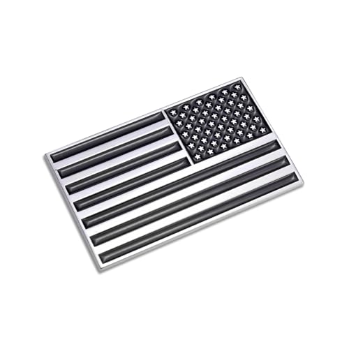 Fsforcar 3D Black American Flag Metal Car Sticker 315 x 2 USA Flag Decal Zinc Alloy Emblem for Truck Car Vehicles Motocycle Boat Black Mirrored - Image 1