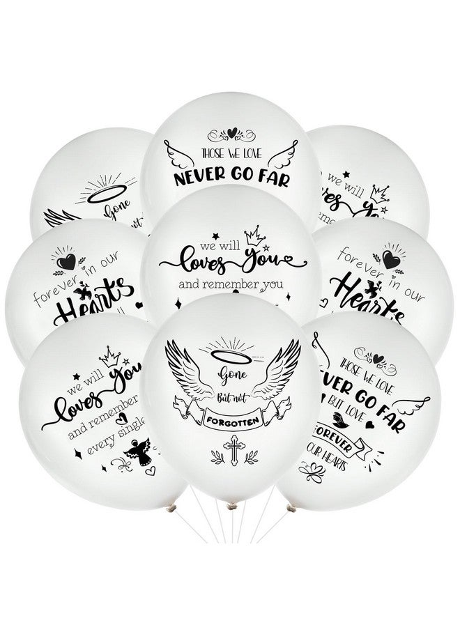 Chenkaiyang 60 Pcs Memorial Balloons White Funeral Balloons White Latex Balloons 12 in with 3 Roll White Balloon Ribbon for Funeral Decoration(Angel) - Image 1