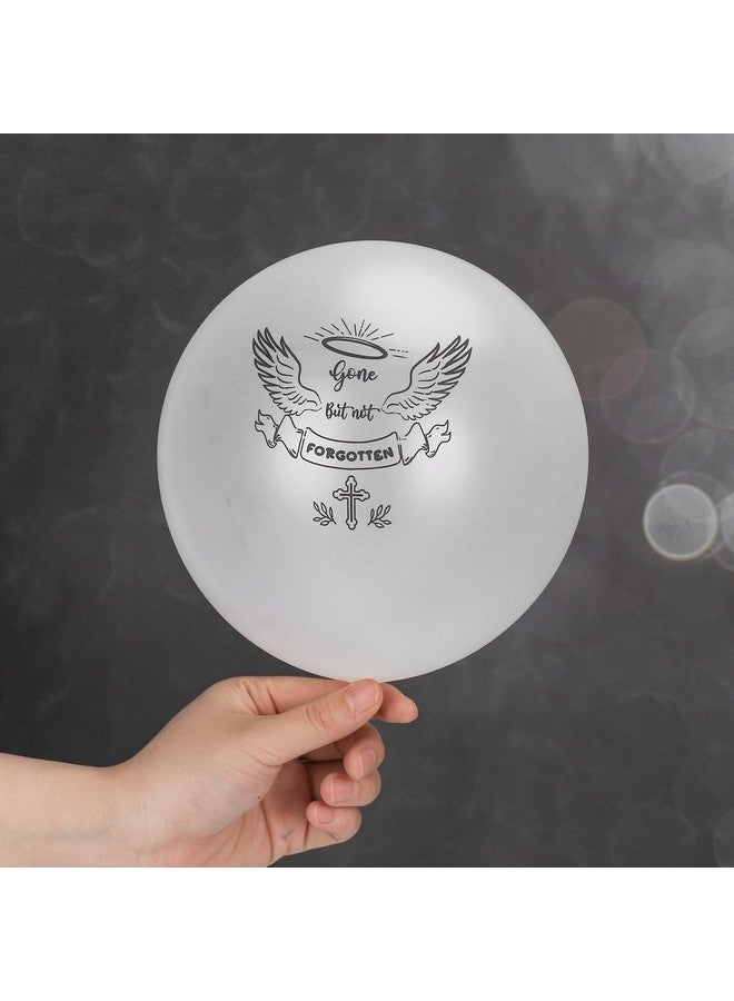Chenkaiyang 60 Pcs Memorial Balloons White Funeral Balloons White Latex Balloons 12 in with 3 Roll White Balloon Ribbon for Funeral Decoration(Angel) - Image 3