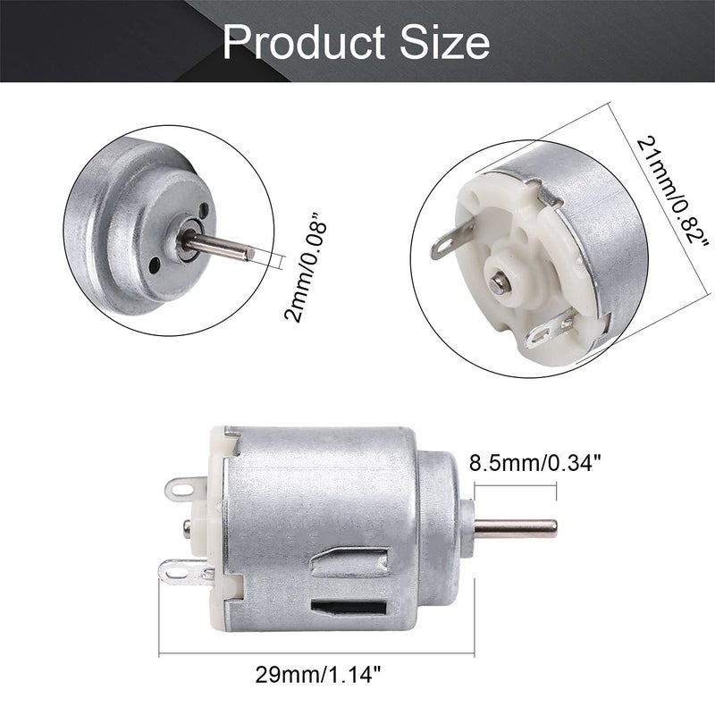 Fielect 5Pcs DC Motor 1.5-6V 5000-20000RPM Micro Motor Mini Motor Electric Motor Round Shaft for RC Boat DIY Car Toys Model DIY Hobby - Image 2