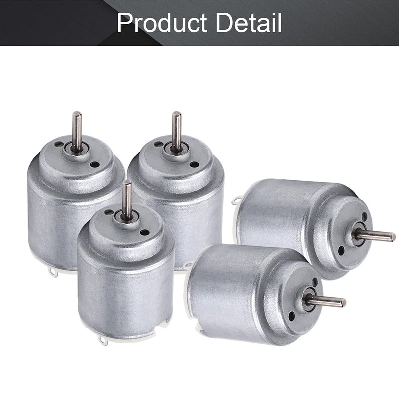 Fielect 5Pcs DC Motor 1.5-6V 5000-20000RPM Micro Motor Mini Motor Electric Motor Round Shaft for RC Boat DIY Car Toys Model DIY Hobby - Image 4