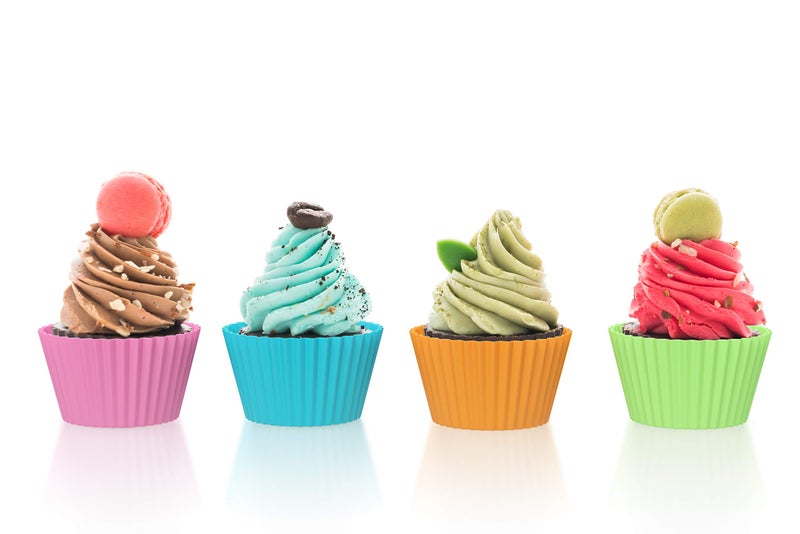 Bakerpan Silicone Mini Cupcake Holders, Mini Cupcake Liners, Pastry & Dessert Cups, 24 Pack (Multi) - Image 5