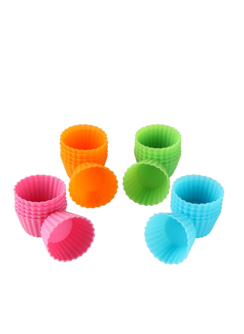 Bakerpan - Bakerpan Silicone Mini Cupcake Holders, Mini Cupcake Liners, Pastry & Dessert Cups, 24 Pack (Multi) - Image 1