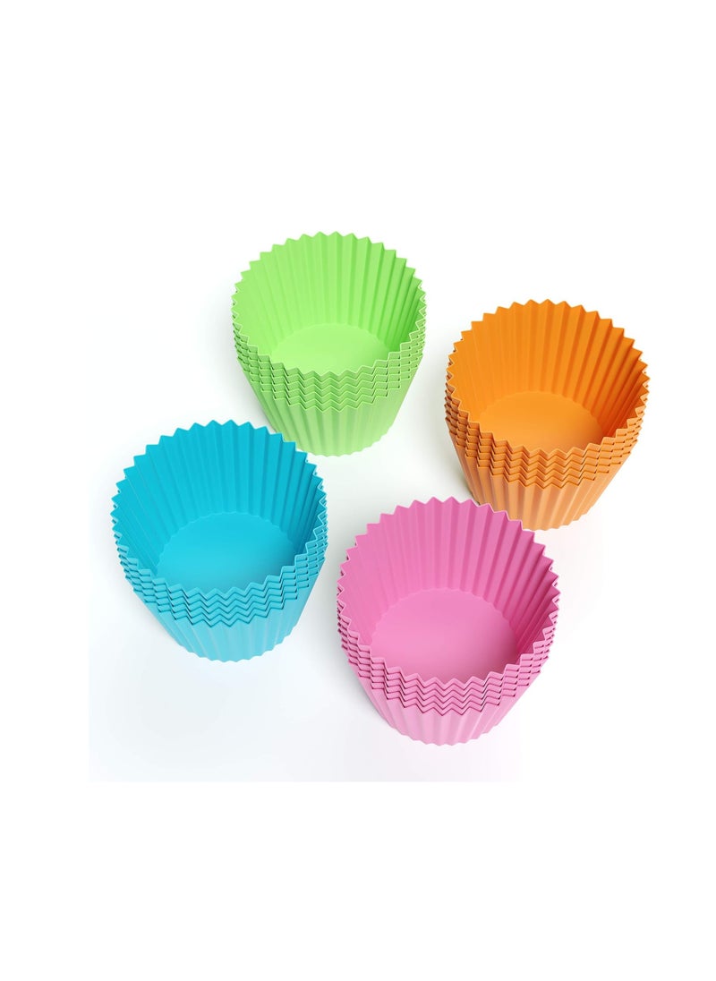 Bakerpan - Bakerpan Silicone Mini Cupcake Holders, Mini Cupcake Liners, Pastry & Dessert Cups, 24 Pack (Multi) - Image 1