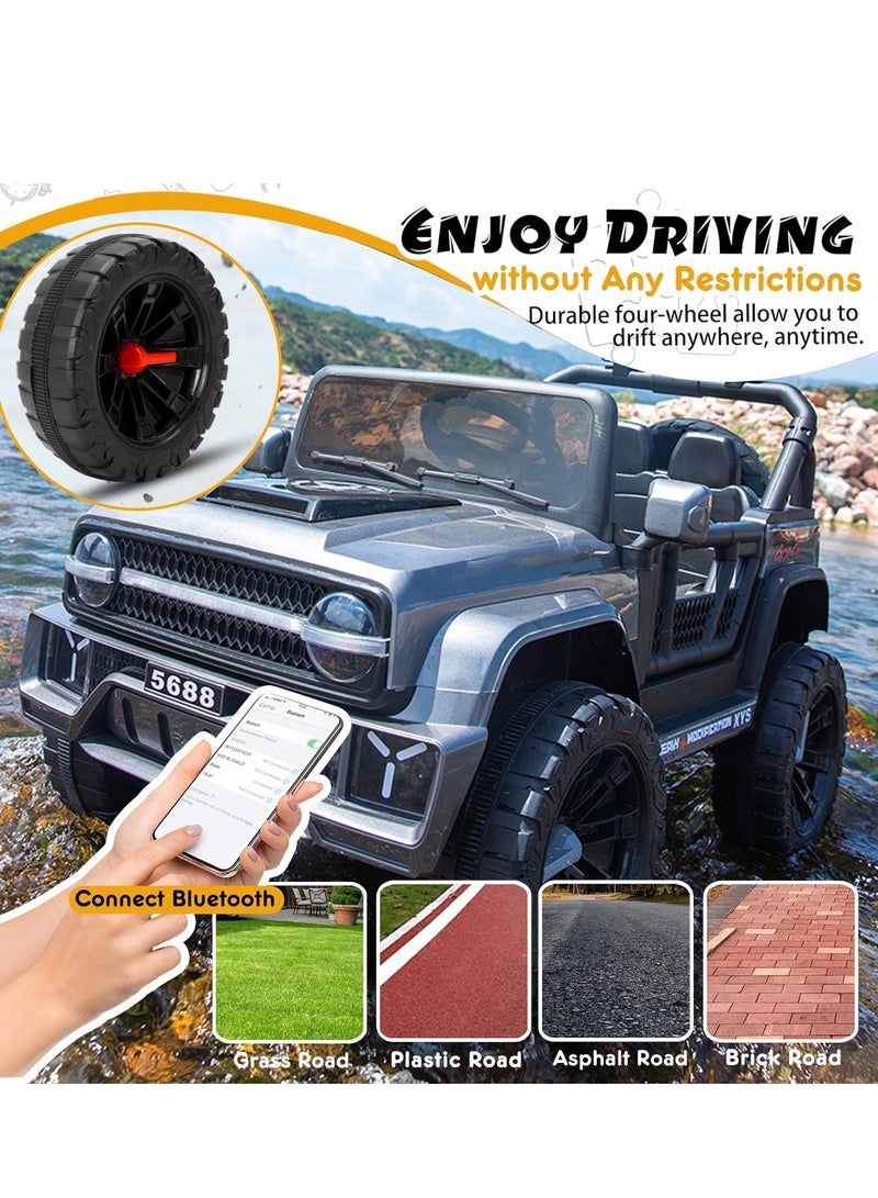 رايتشر سيارة كهربائية للأطفال بمقعدين وجهاز تحكم عن بعد - Image 2