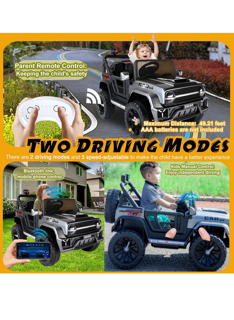 رايتشر سيارة كهربائية للأطفال بمقعدين وجهاز تحكم عن بعد - Image 4