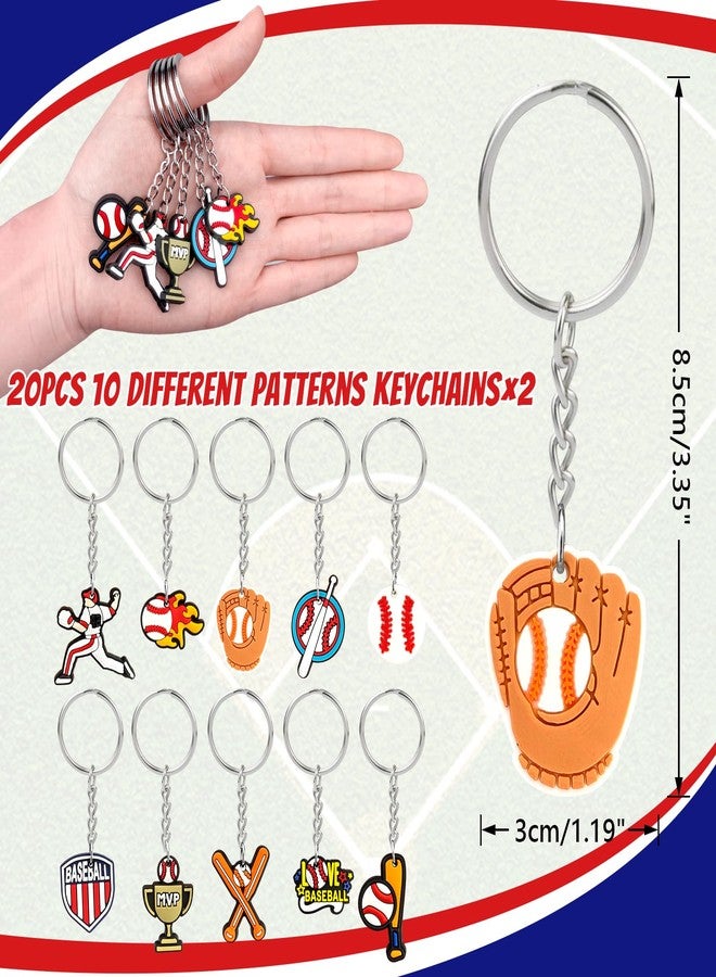 Grneric 110 Pcs Baseball Party Favors Drawstring Backpack with Keychains Silicone Bracelets Stickers for Sports Birthday Supplies Goodie Bags Baseball Themed Gifts - Image 4