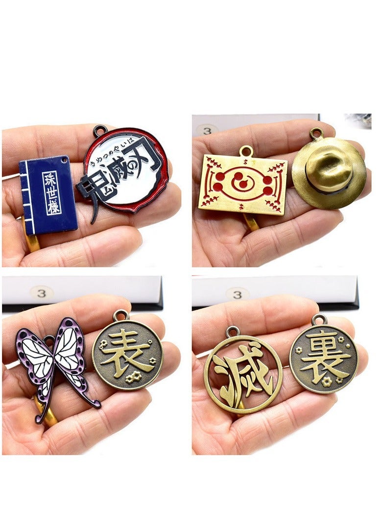 Demon Slayer Merchandise Set - Nezuko Mask, Earrings, Weapon Models, Metal Keychains, Necklaces 14-Piece Collection  - Image 3