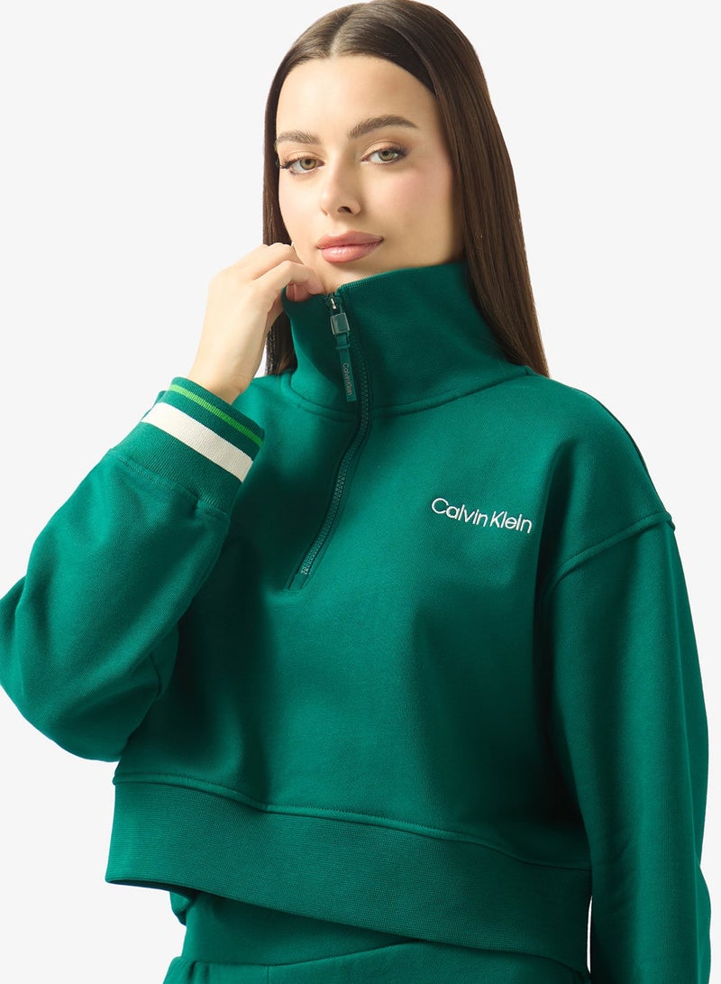 Calvin Klein Sports 1/4 ZIP SWEATER WITH RIB GRAPHIC - Image 1