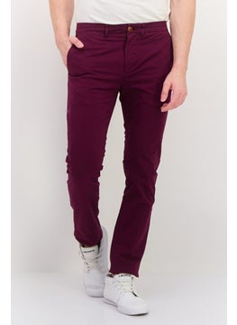 Men Skinny Fit Solid Chino Pant, Maroon