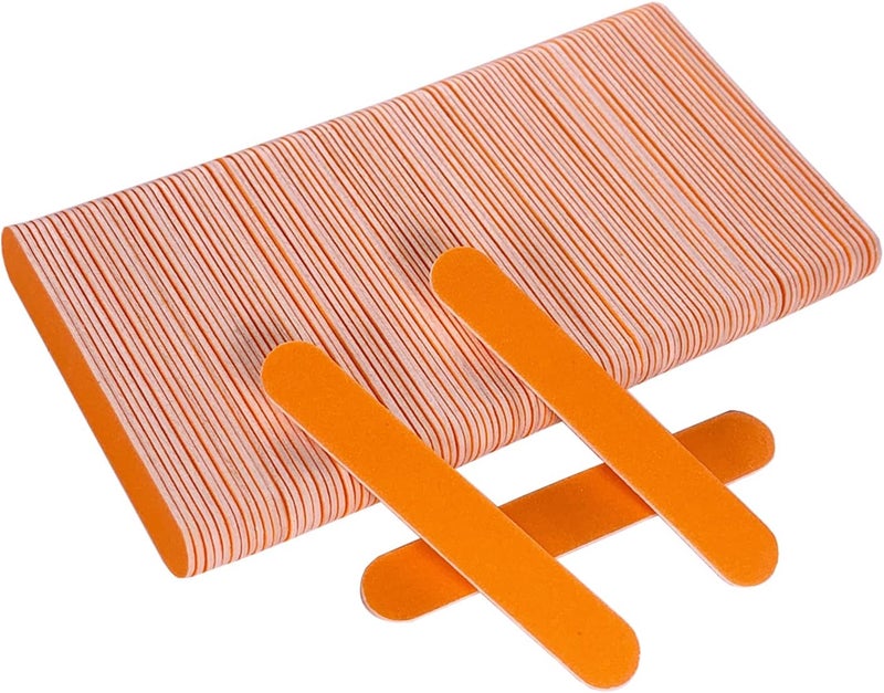 GigaGround Mini Nail Files Bulk (100 Pcs), Double Sided Emery Board Nail File for Nature Nails, Manicure Tool Set Disposable Colorful Nail File for Home Salon Use Travel Size Men Women Kids Wood Board - Image 1