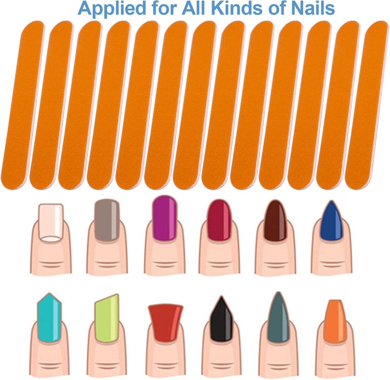 GigaGround Mini Nail Files Bulk (100 Pcs), Double Sided Emery Board Nail File for Nature Nails, Manicure Tool Set Disposable Colorful Nail File for Home Salon Use Travel Size Men Women Kids Wood Board - Image 2