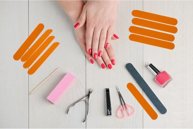 GigaGround Mini Nail Files Bulk (100 Pcs), Double Sided Emery Board Nail File for Nature Nails, Manicure Tool Set Disposable Colorful Nail File for Home Salon Use Travel Size Men Women Kids Wood Board - Image 4