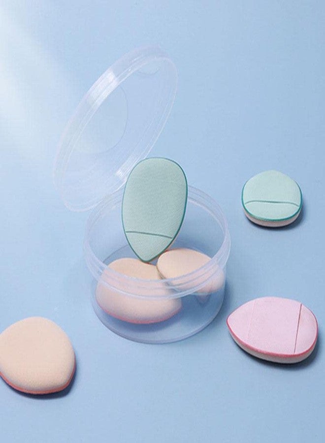 Sunaina Makeup Mini Finger Powder Puff with storage box Small soft puff finger sponge blender for powder, BB cream, concealer foundation tool kit (Color may vary) (Pack of 5) - Image 1