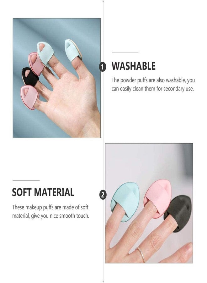 Sunaina Makeup Mini Finger Powder Puff with storage box Small soft puff finger sponge blender for powder, BB cream, concealer foundation tool kit (Color may vary) (Pack of 5) - Image 2