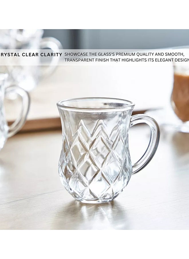Feelings Glass Tea Mug Set 105ml Coffee & Tea Cups,Crystal Clear , Durable, Heat-Resistant (Set of 6) - Image 3