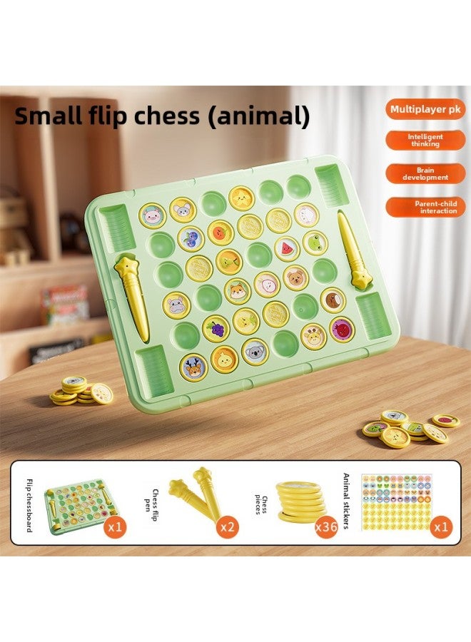 New Children's Four-Player Chess Flip-And-Match Puzzle Tabletop Game Toy Animal Flip-And-Match Chess Early Education