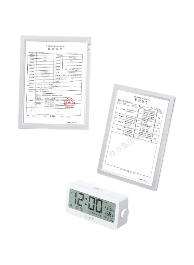 Deli (Deli) Niusai Bluetooth Multifunctional Electronic Clock With Auto Time Adjustment, Student-Specific, Type-C Charging, White Ns884 - Image 2