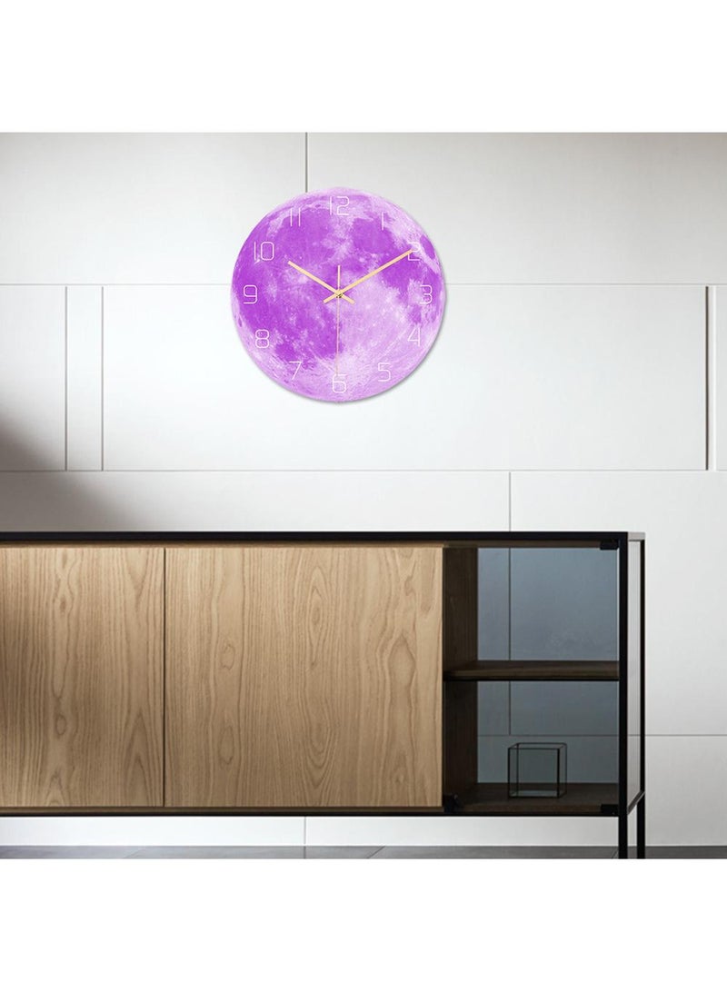 Bluejw Luminous Wall Clock For Bedroom, 12 Inch Silent Battery-Operated Wall Clocks For Living Room Or Kitchen, Large Display Night Light Up Kids Boys Birthday Gift Glow In The Dark -Moon - Image 5