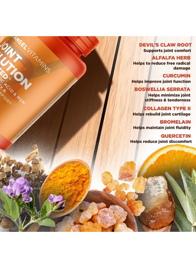 Joint Solution Advanced With Curcumin C3 Complex Glucosamine Hyaluronic Acid Bromelain Collagen Type 2 & Msm Improves Fluidity & Supports Joint Comfort (120 Capsules)