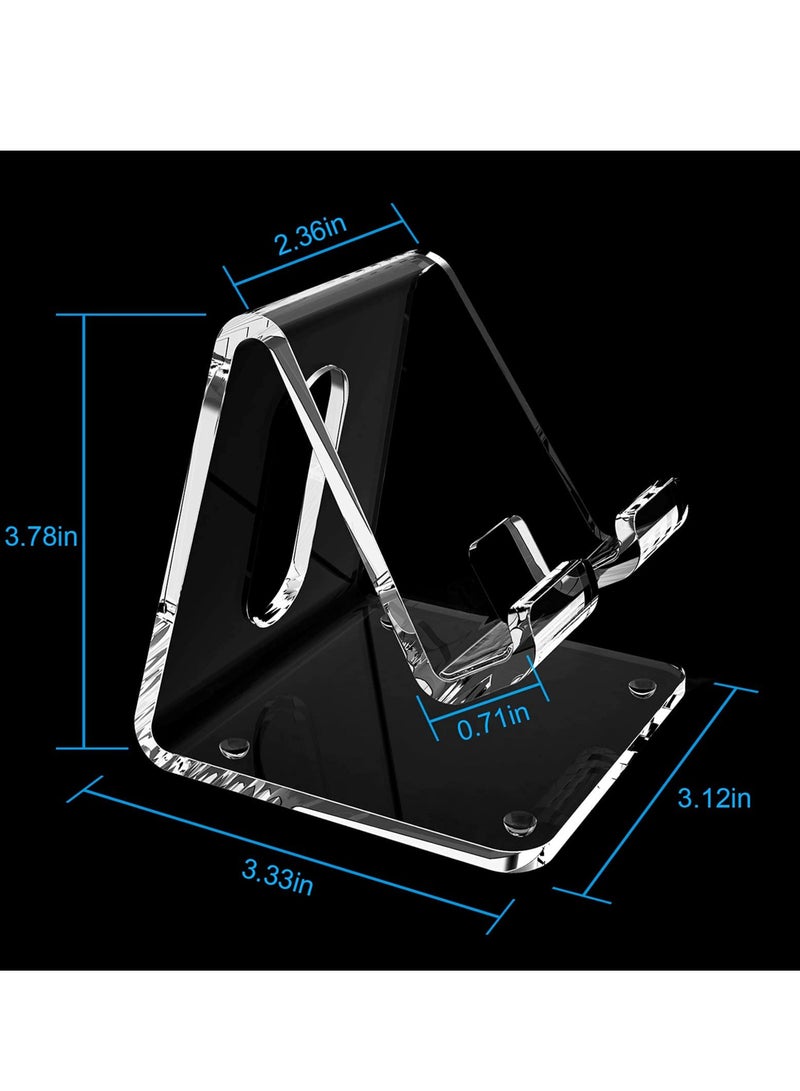 Excefore Acrylic Cell Phone Stand, Clear Phone Holder, Portable Transparent Phone Stand for Desk Phone Dock Cradle Compatible with Phone15 14 13 Pro Max Mini Plus, Switch, Pad, Tablet, Desk Accessories  - Image 4