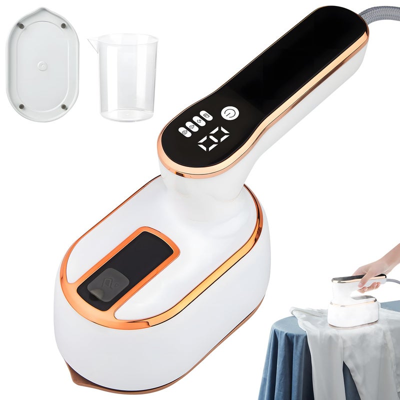 BSummit Upgrade Saker plus Steam Iron, 3 Steam Levels Clothes Steamer, 2-In-1 Steamer and Iron Professional Heavy-Duty Steam Travel Irons for Clothes, Suitable for Wool, Silk, Knitwear, Linen (White) - Image 1
