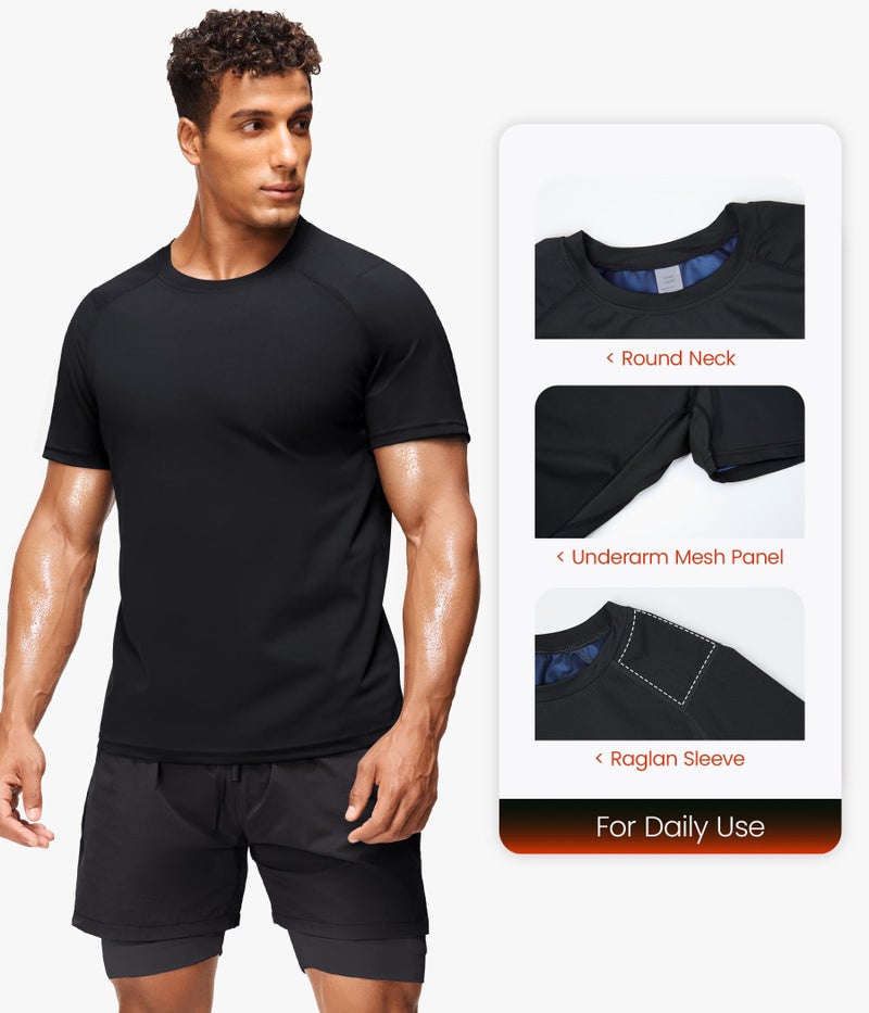 Junlan Sauna Shirt for Men -Waist Trainer Vest Gym Top for Running & Training(Black,X-Large) - Image 3