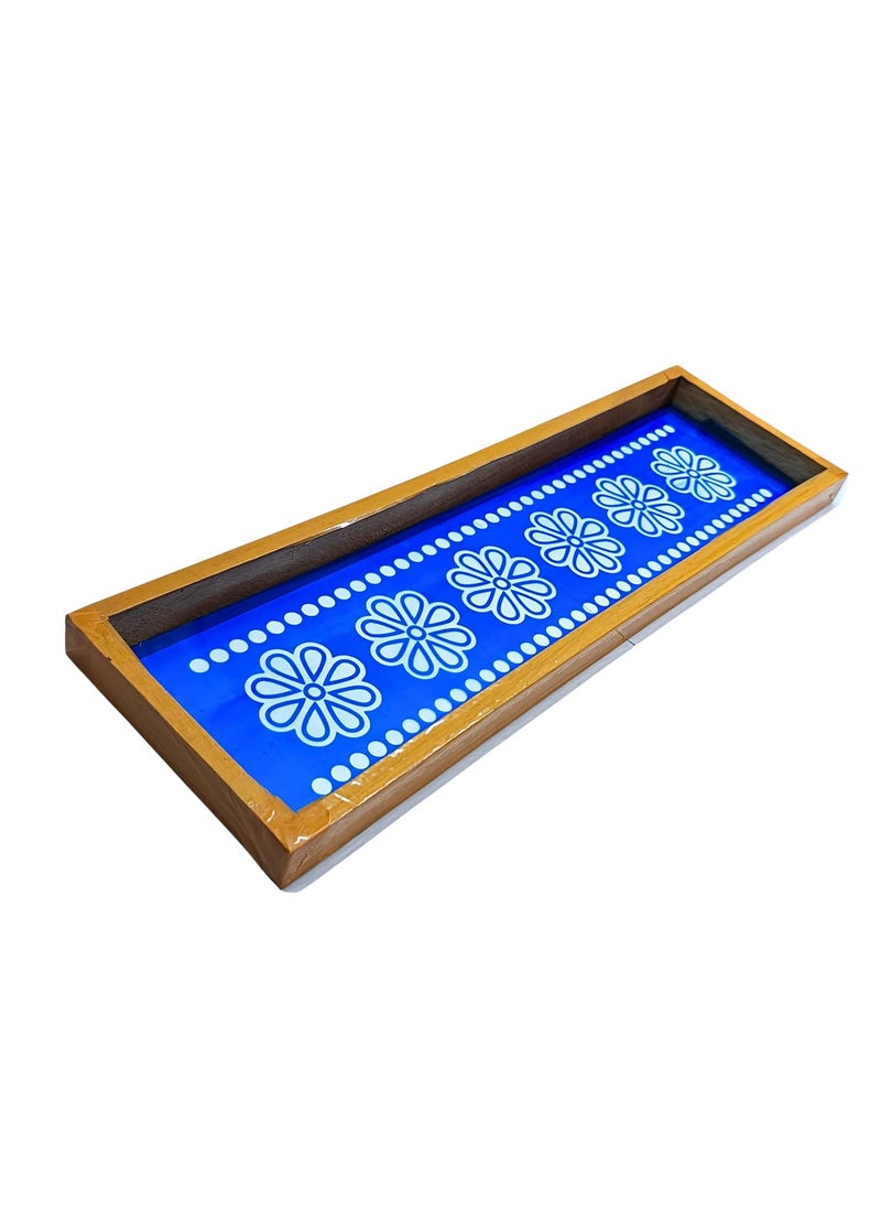 anciently Anciently Flower Border Rangoli Stencil Wooden, Rangoli Sacha Wooden, 1 Piece (17x5 Inches)  - Image 1
