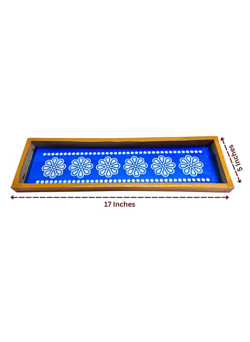 anciently Anciently Flower Border Rangoli Stencil Wooden, Rangoli Sacha Wooden, 1 Piece (17x5 Inches)  - Image 3