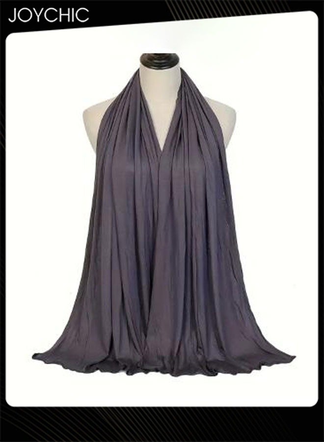 Joychic Women Solid Color Hijab Classic Versatile Modal Skin-friendly Long Scarf Sun Protection Headscarf  - Image 2