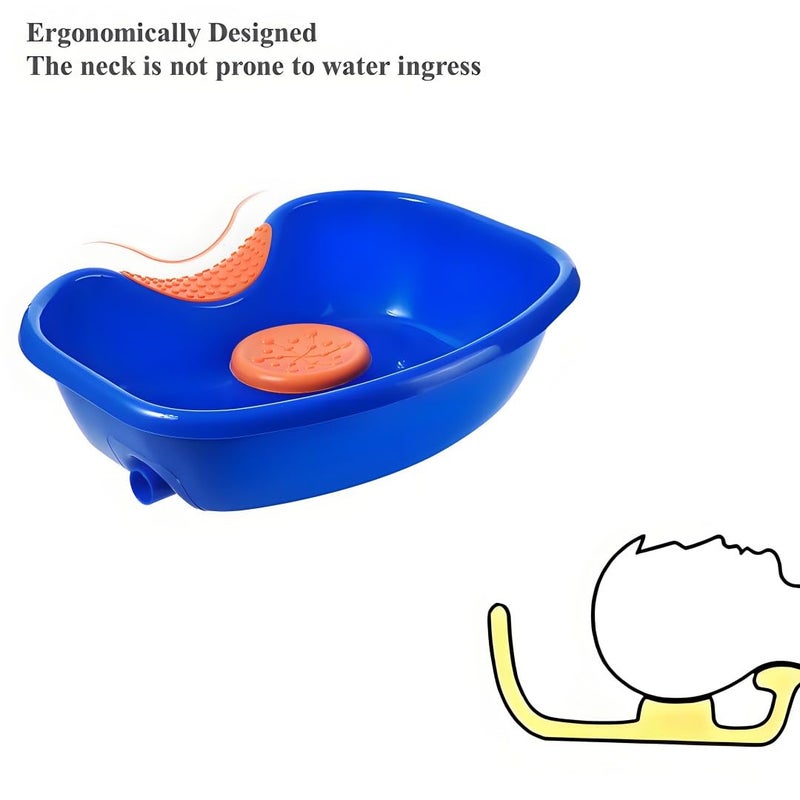 Defemim Hair Washing Basin for Bedridden,Shampoo Basin for Bedside,Shampoo Bowl,Washing Sink Made for Handicapped, Bedridden, Kids,Hair Cuts and Coloring-46x35cm (blue) - Image 5