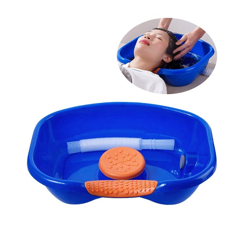 Defemim Hair Washing Basin for Bedridden,Shampoo Basin for Bedside,Shampoo Bowl,Washing Sink Made for Handicapped, Bedridden, Kids,Hair Cuts and Coloring-46x35cm (blue) - Image 1