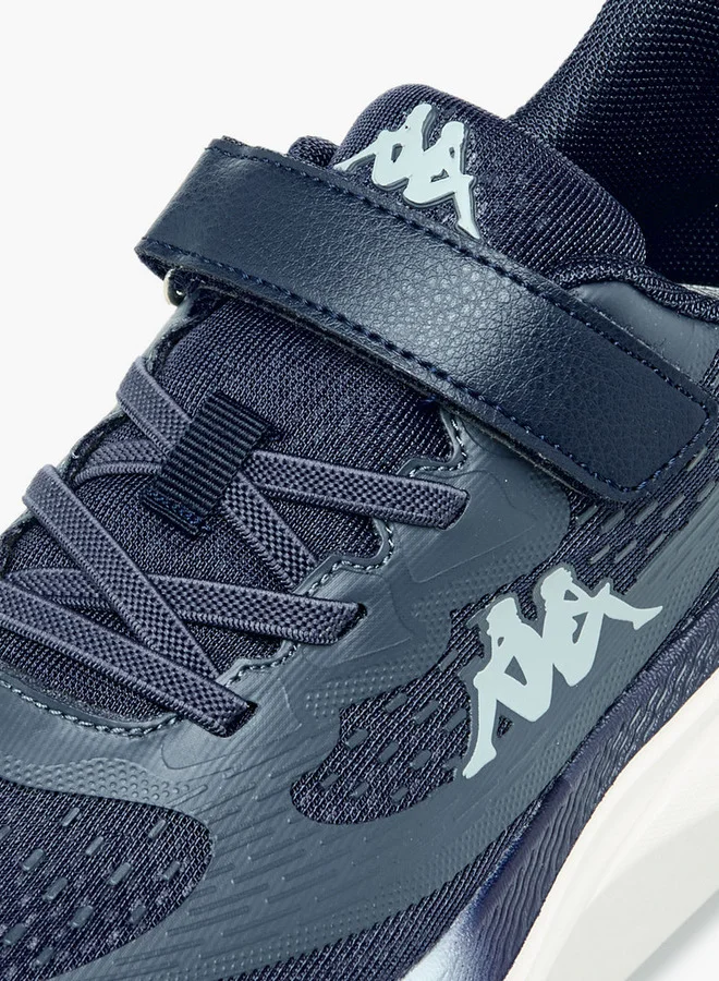 Kappa Boys' Logo Print Sports Shoes with Hook and Loop Closure