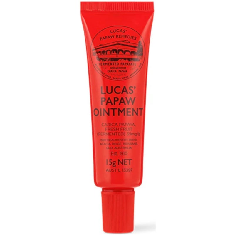 Lucas Papaw Ointment â€“ 15g Tube with Lip Applicator â€“ Multi-Purpose Balm for Chapped Lips, Minor Burns, Sunburn, Cuts, Insect Bites, and Diaper Rash â€“ Made in Australia - Image 1