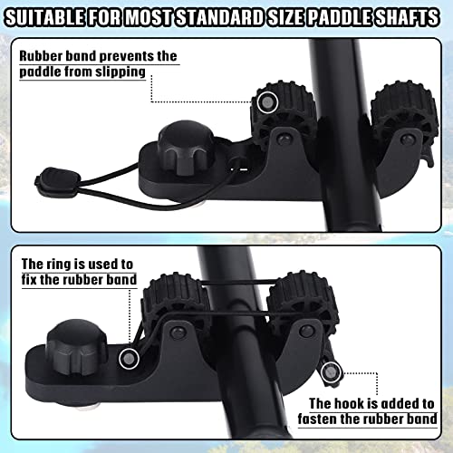 Geelin Kayak Paddle Holder Track Mount Accessories Fishing Standard Paddle Holder Kayak Oar Holder for Rail Rod Pole Fast and Quiet Holding, Black(2 Pcs,Simple Style) - Image 3