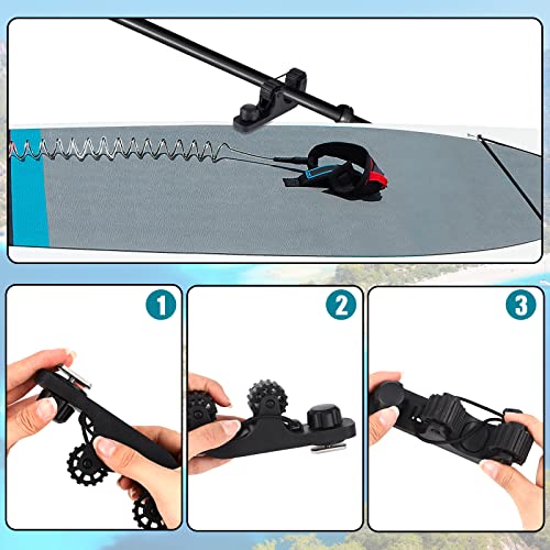 Geelin Kayak Paddle Holder Track Mount Accessories Fishing Standard Paddle Holder Kayak Oar Holder for Rail Rod Pole Fast and Quiet Holding, Black(2 Pcs,Simple Style) - Image 5
