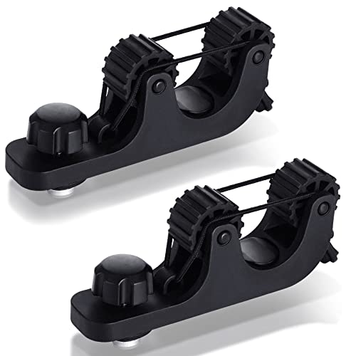 Geelin Kayak Paddle Holder Track Mount Accessories Fishing Standard Paddle Holder Kayak Oar Holder for Rail Rod Pole Fast and Quiet Holding, Black(2 Pcs,Simple Style) - Image 1