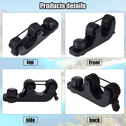 Geelin Kayak Paddle Holder Track Mount Accessories Fishing Standard Paddle Holder Kayak Oar Holder for Rail Rod Pole Fast and Quiet Holding, Black(2 Pcs,Simple Style) - Image 4