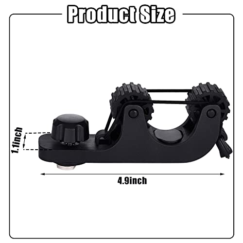Geelin Kayak Paddle Holder Track Mount Accessories Fishing Standard Paddle Holder Kayak Oar Holder for Rail Rod Pole Fast and Quiet Holding, Black(2 Pcs,Simple Style) - Image 2