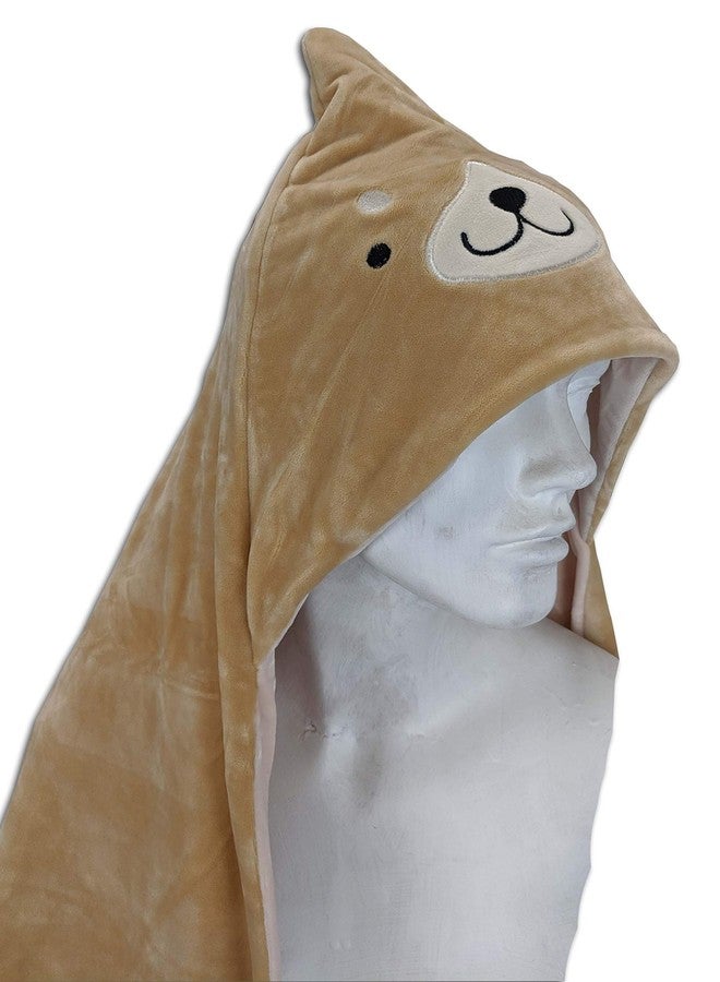 Pillowtex Super Soft Wearable Hooded Animal Blankets for Kids - Brown Dog - Image 4