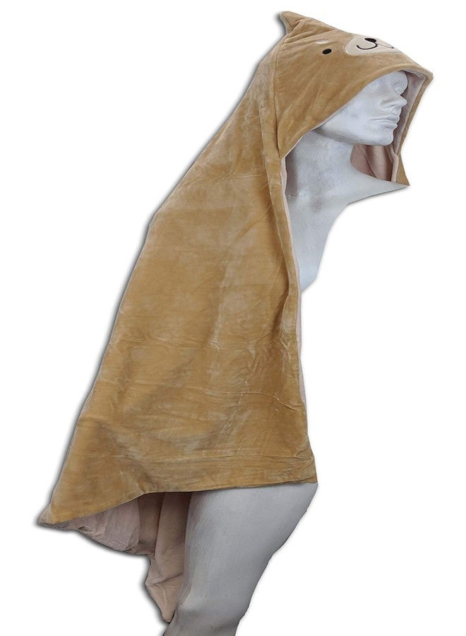 Pillowtex Super Soft Wearable Hooded Animal Blankets for Kids - Brown Dog - Image 3