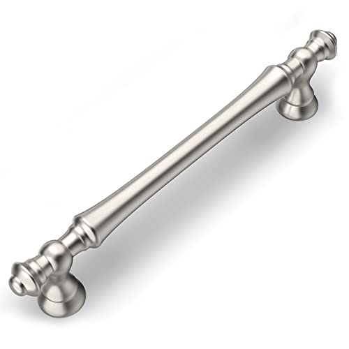 Amerdeco 10 Pack Brushed Satin Nickel Cabinet Hardware - 5 Inch(128mm) Hole Center Kitchen Cabinet Handles for Bathroom and Dresser Pulls - ZH0014 - Image 1